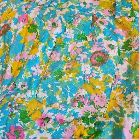 Zara Floral Linen Blend Flared Trousers - Picture 7 of 9